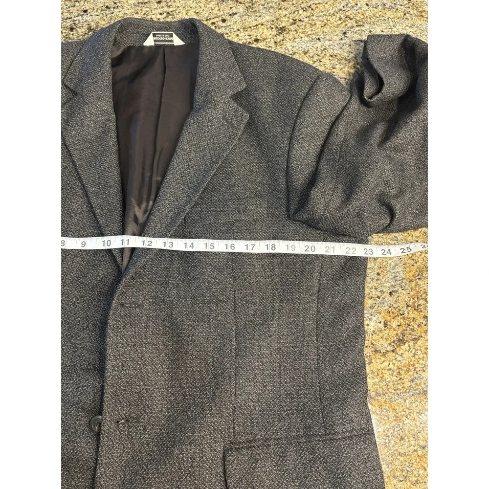 Pronto Uomo Mens Sport Coat 42R Brown Grey Tweed Blazer Italy 2 Button Wool Silk